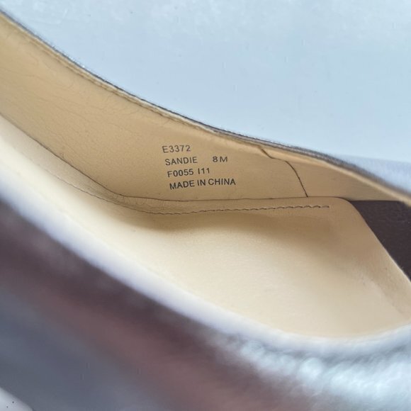 Calvin Klein Women's Sandie Platform‎ Pump Open Toe Silver Leather Size 8… - Picture 4 of 7